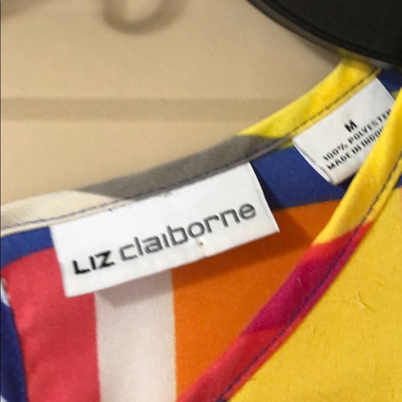 Liz Claiborne Vivid Color Blocked Breezy Top - Picture 2 of 3